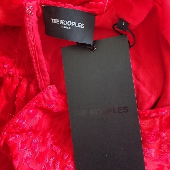 The Kooples Artichoke Burnout Velvet Leopard Red Mini Dress New Size Small - Picture 11 of 17